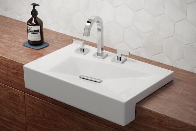 Cuba de semi-encaixe