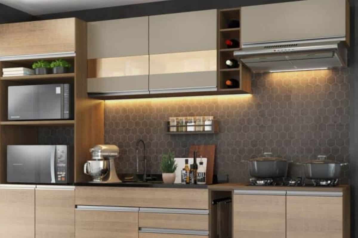 Cozinha planejada com uma parede