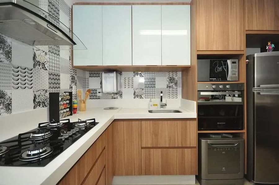 Armário de Cozinha em L com coifa planejado