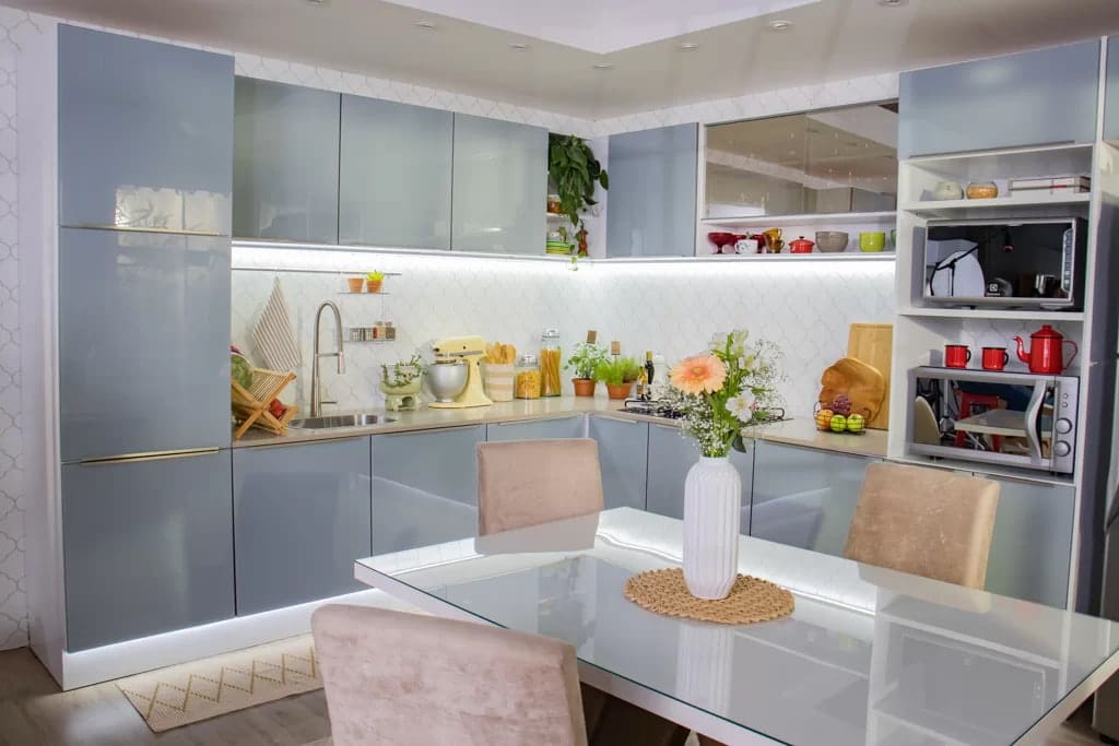 Cozinha em L elegante