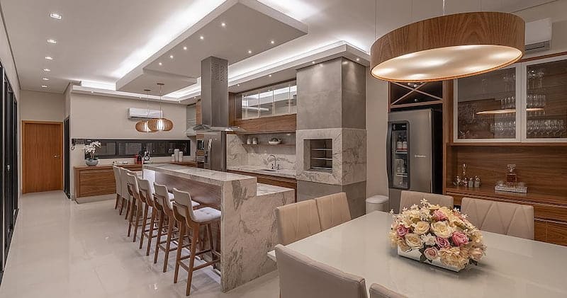 Cozinha com ilha gourmet