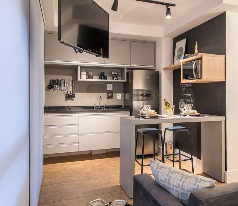 Cozinha Americana Apartamento Pequeno Simples
